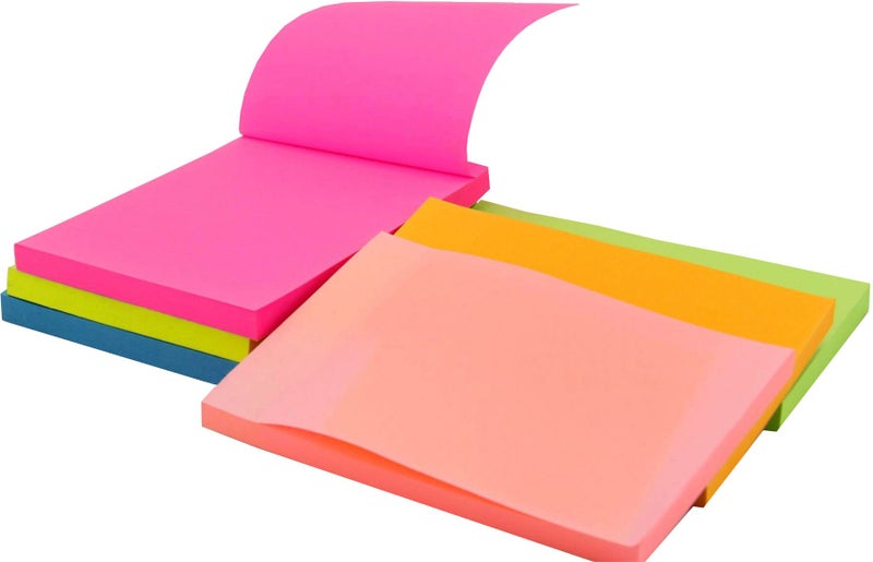 4A Sticky Notes,4 x 6 Inches,Large Size,Neon Assorted,Self-Stick Notes,100 Sheets/Pad,6 Pads/Pack,4A 406x6-N - Image 3